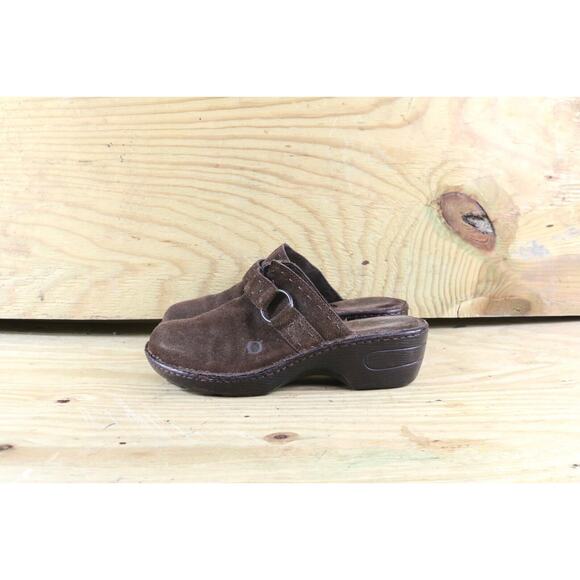 Born Shoes 9 Womens Black 40.5 Brown Suede Mules Clogs Slip Ons Comfort - Picture 1 of 5